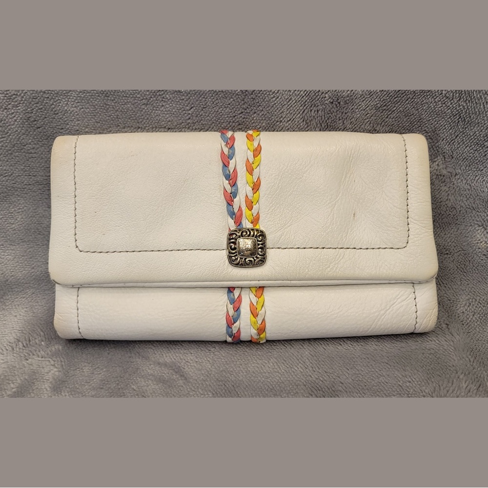 Brighten leather wallet exterior good condition some markings on interior